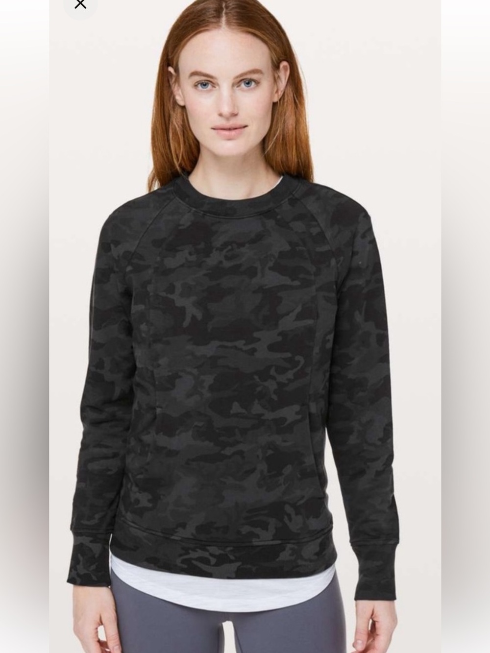 Lululemon Gray Camo Crewneck Sweater